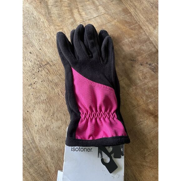 Isotoner SmartTouch Gloves Women’s One Size Fuchsia Black/ Pink  New - Picture 2 of 5